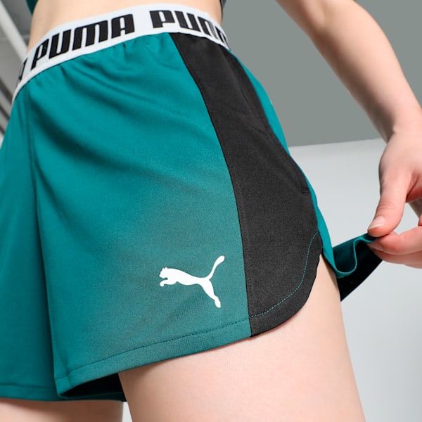 TRAIN ALL DAY KNIT Women's 3" Shorts, Cold Green-PUMA Black, extralarge-IND